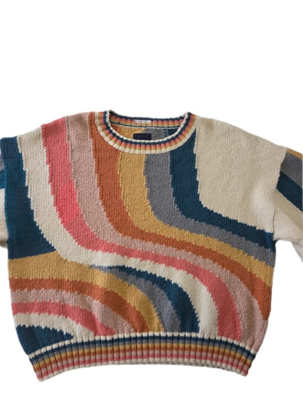 Mother The Itsy Crop Jumper Sweater Cotton Hypnotize Me Multicolor L - Picture 4 of 14